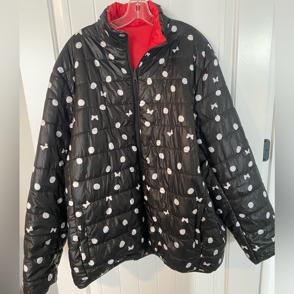 Disney Jackets & Blazers - Disney Black Puffer Jacket with White Polka Dots